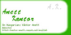 anett kantor business card
